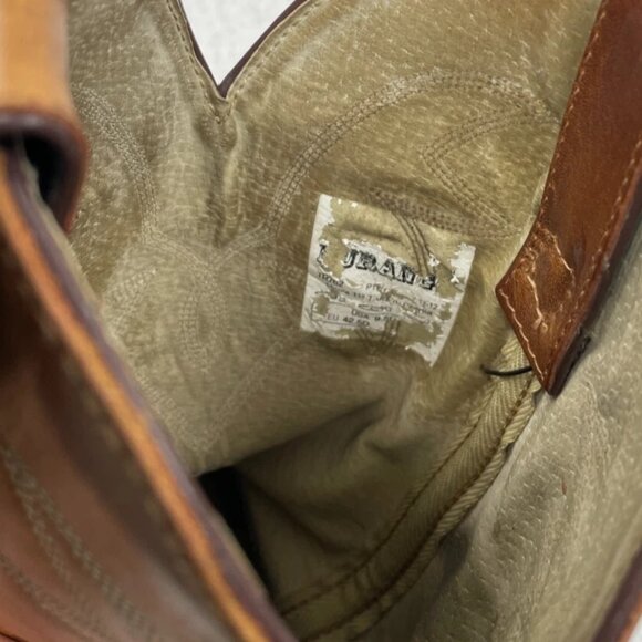 Durango Carmel Brown Leather Biker Western Cowboy Biker Boots Men's 9.5 D - Picture 9 of 14